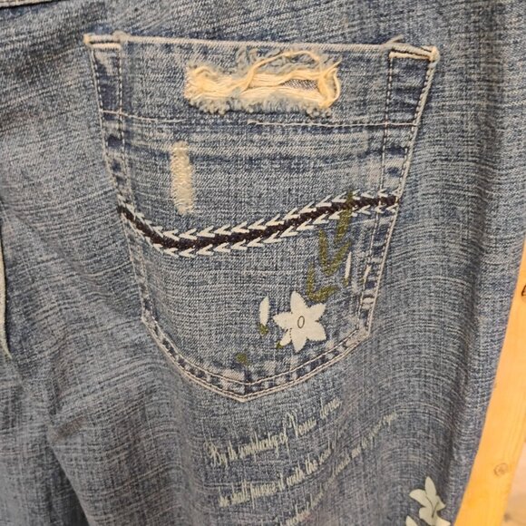 Mossimo Floral Print Denim Jeans – Size 15 - Picture 3 of 5